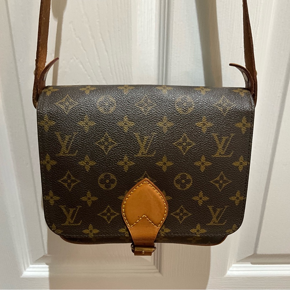 Louis Vuitton Cartouchiere Brown and Tan Monogram Satchel